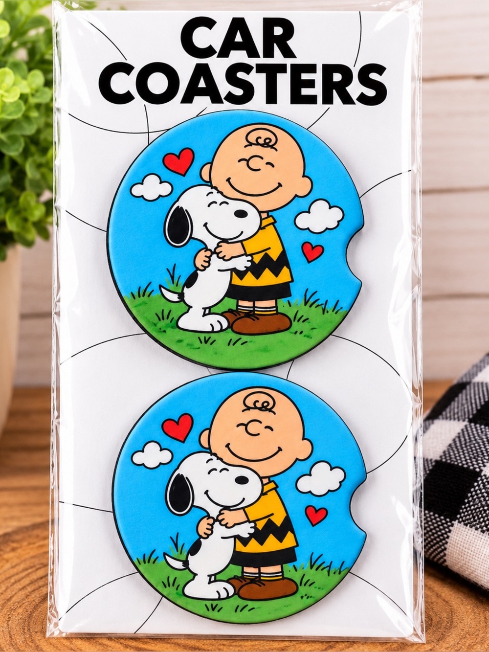 Snoopy and Charlie car Coasters